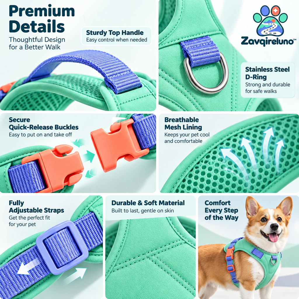 CloudWalk Colorblock Dog Harness — detail view