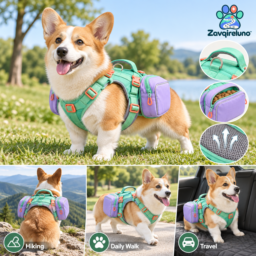MiniTrek Dog Saddlebag Backpack — detail view