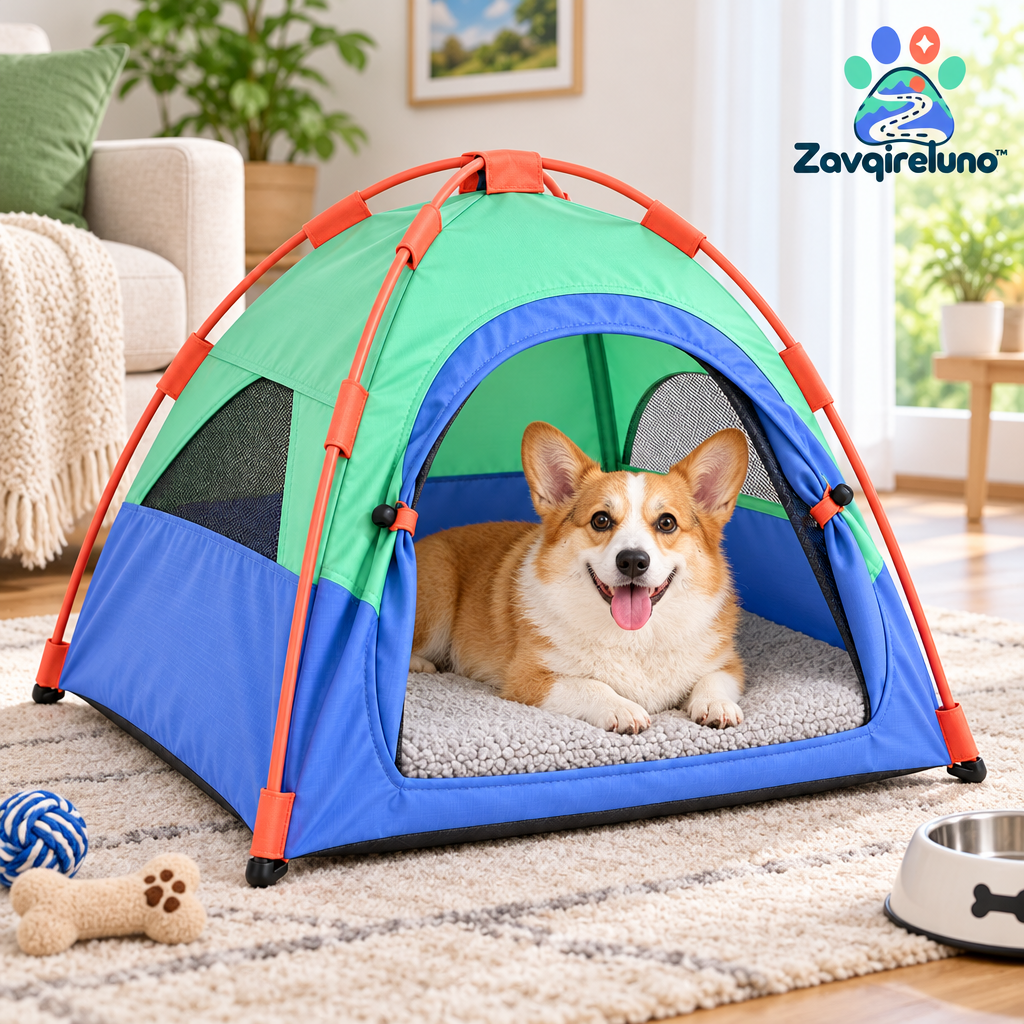CozyCamp Colorblock Pet Tent — detail view