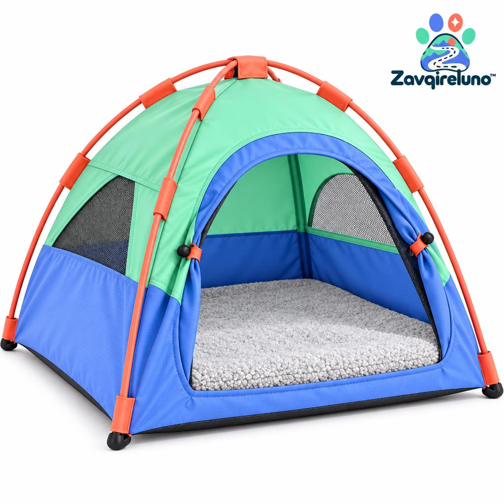 CozyCamp Colorblock Pet Tent — detail view
