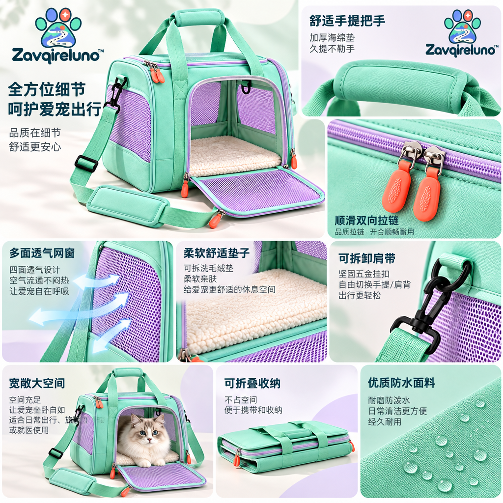 RoamBuddy Soft-Sided Pet Carrier — detail view