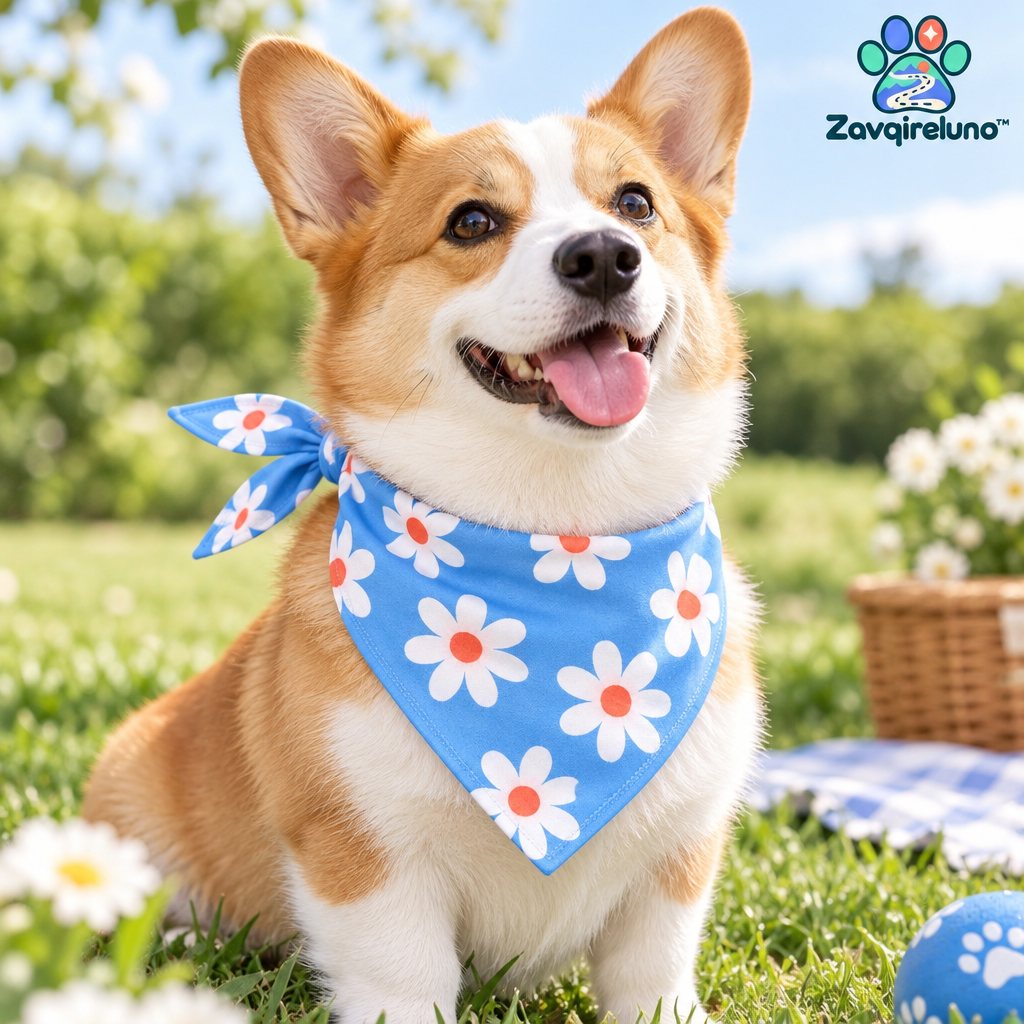 DaisyDash Tie-On Dog Bandana — detail view
