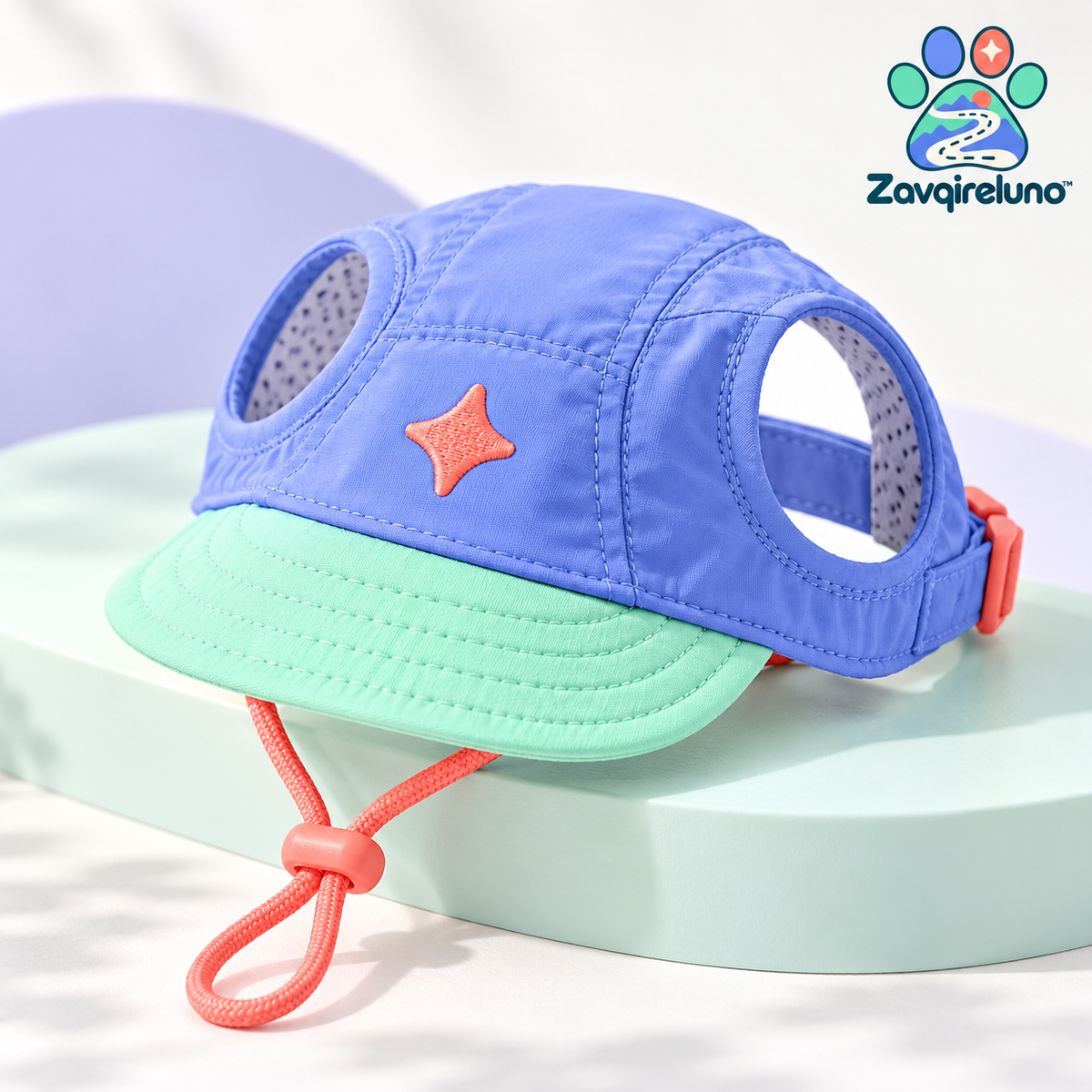 BreezeClub Colorblock Dog Sun Hat — main view